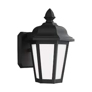 Brentwood 1-Light Black Outdoor 10.25 in. Wall Lantern Sconce