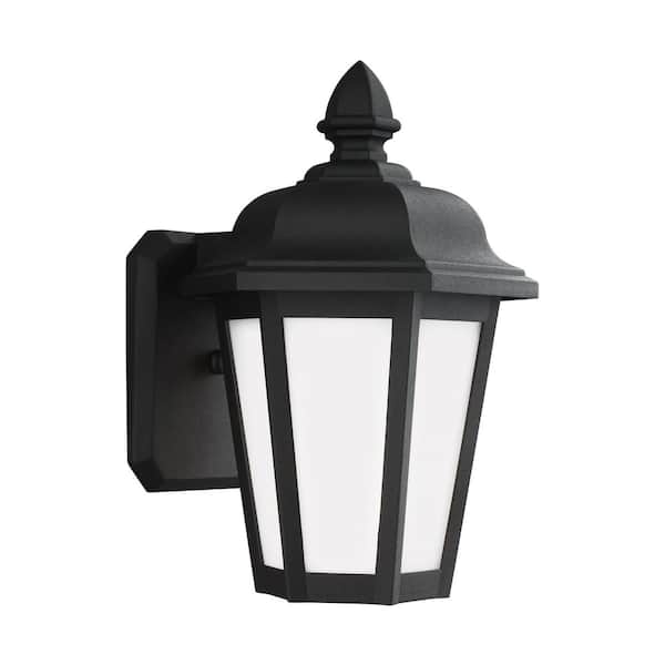 Generation Lighting Brentwood 1-Light Black Outdoor 10.25 in. Wall Lantern Sconce