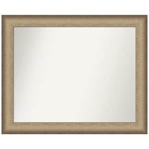 Elegant Brushed Bronze 32.75 in. W x 26.75 in. H Non-Beveled Bathroom Wall Mirror in Bronze