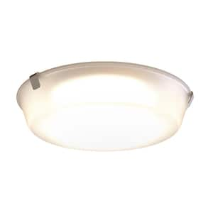 Round 14 in. 120-Watt Equivalence 1-Light Dimmable Integrated LED Flush Mount Ceiling Light with Frosted Glass Shade