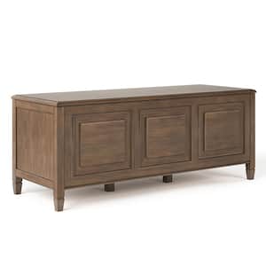 Connaught Solid Wood 51 in. Wide Traditional Storage Bench Trunk in Natural Aged Brown