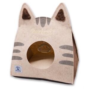 Brown Kitty Ears Travel On-The-Go Collapsible Folding Cat Pet House Bed