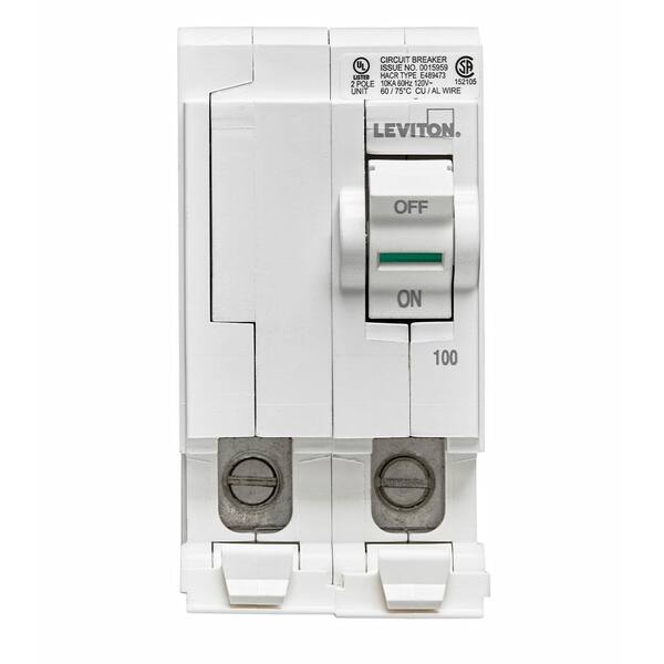 White 120 VAC Leviton LB240-S 40 Amp 2-Pole Plug-on Smart Standard Branch Circuit Breaker 