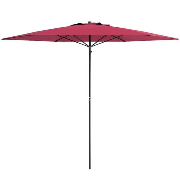 CorLiving 7.5 ft. Steel Beach Umbrella in Wine Red