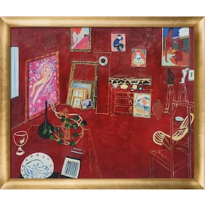 The Red Studio by Henri Matisse Gold Luminoso Framed Abstract Oil Painting Art Print 23 in. x 27 in.