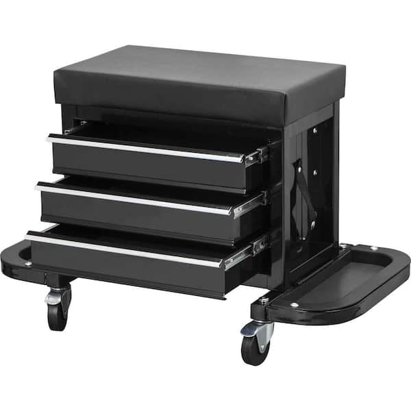 Torin APD2018R 3-Drawer 26.5 in. Rolling Mechanic Creeper Seat with 16-Slot Tool Tray - 1