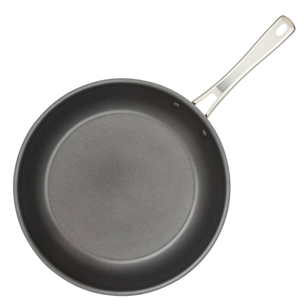 12.5-Inch Black Aluminum Nonstick Frying Pan with Ceramic Coating