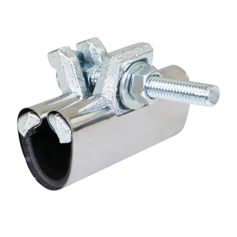 PLUMBFLEX 3 4 in. x 3 in. L Stainless Steel 1 Bolt IPS Pipe Repair Clamp TTDS30075 N The Home Depot
