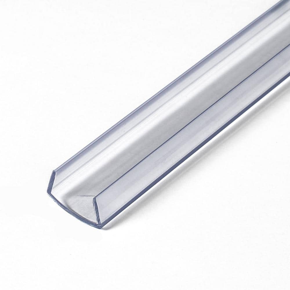 5/16 in. D x 5/8 in. W x 48 in. L Clear PVC Plastic U-Channel Moulding Fits