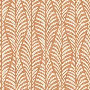 Terracotta Block Print Leaves Removable Peel and Stick Wallpaper (Covered 28 sq. ft.)