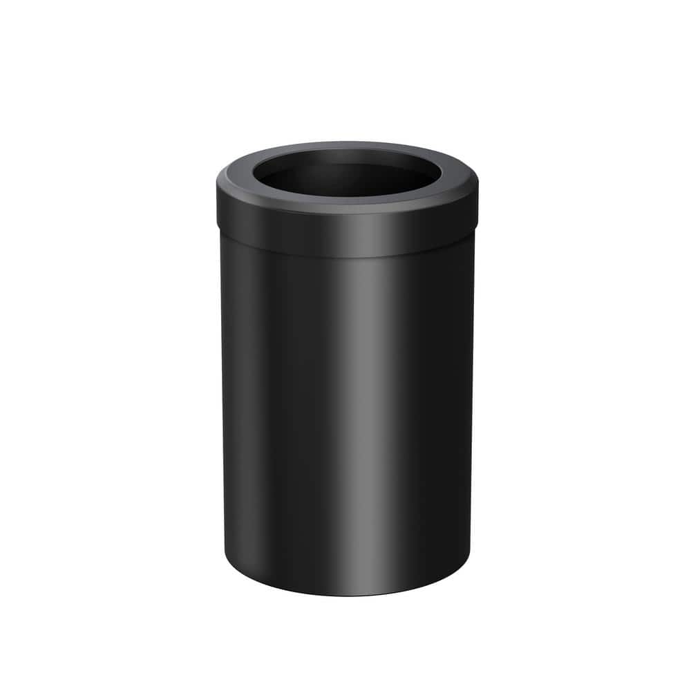 Matte Black Stainless Steel Round Waste Basket with Removable Lid