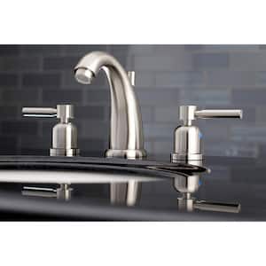 8 in. Widespread 2-Handle Mid-Arc Bathroom Faucet in Brushed Nickel
