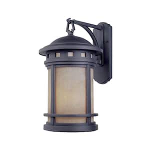 Sedona 13 in. Oil Rubbed Bronze 1-Light Outdoor Line Voltage Wall Sconce with No Bulb Included