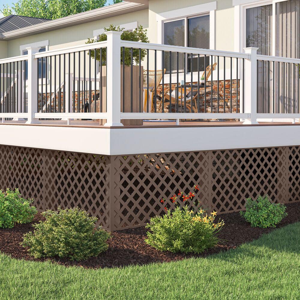 Espresso Classic Diamond Vinyl Lattice Panel 4 ft. x 8 ft.