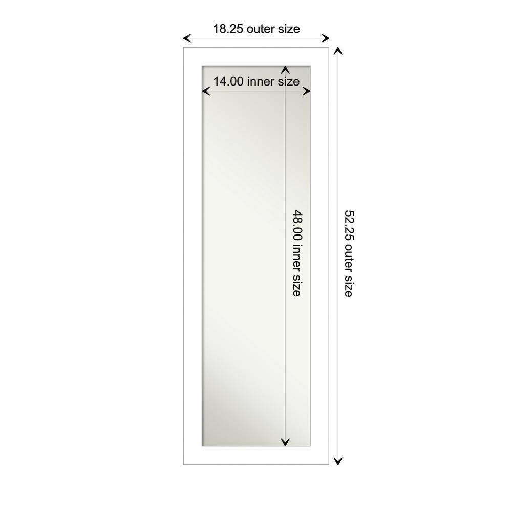 Contemporary Satin White Full-Length Over-the-Door Mirror
