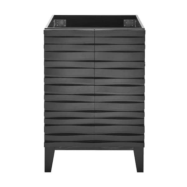 Swiss Madison Cascade 23.25 in. W x 18.37 in. D x 34.62 in. H Single Sink Bath Vanity Cabinet without Top in Black