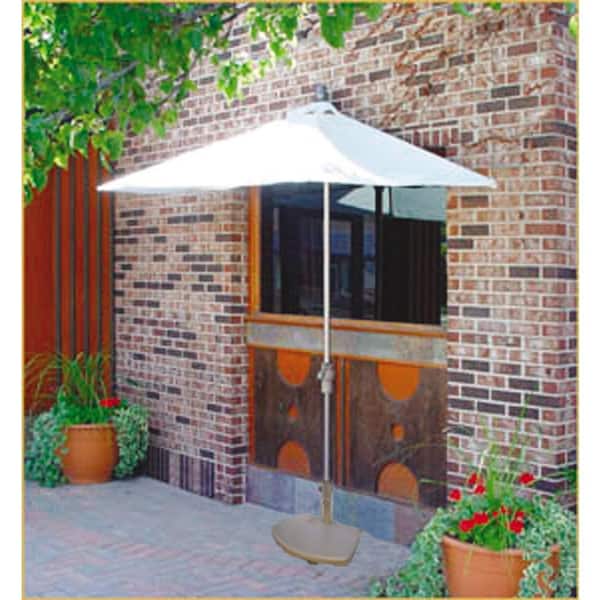 brown tilt patio umbrella Halifax North America Brown Deck Shade: 9'x7' Patio Umbrella with Solar LEDs and Tilt