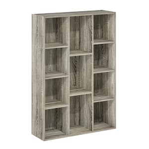 Luder 41.7 in. Tall French Oak 11-Shelf Wood Standard Bookcase with Open Shelf