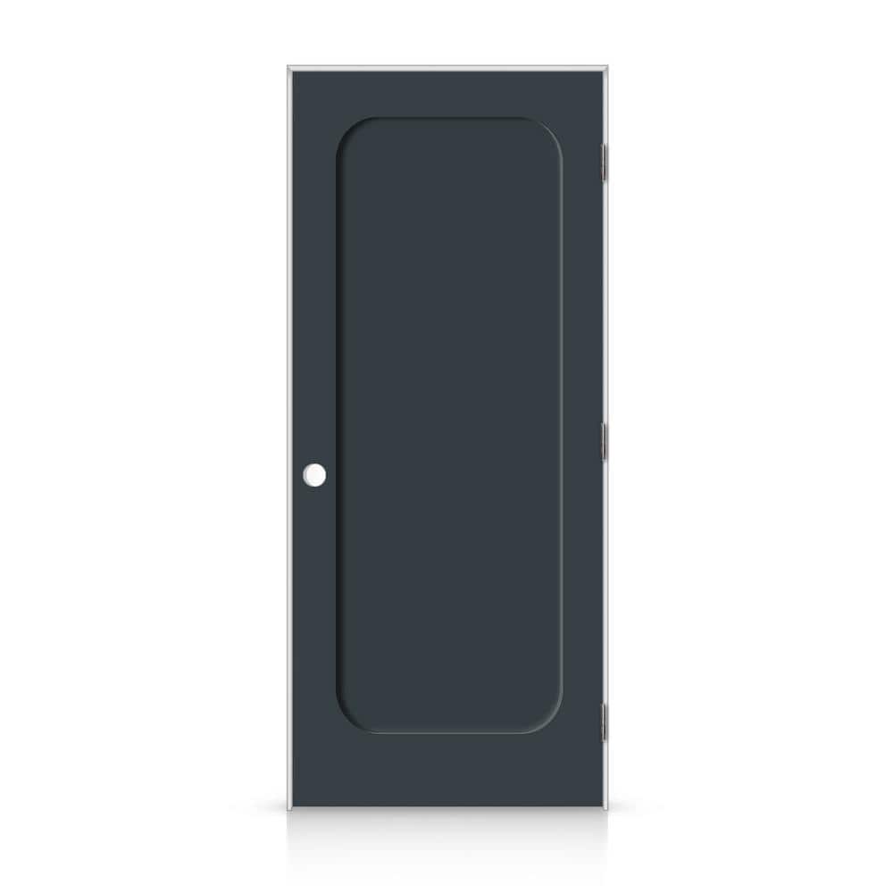 32 in. x 84 in. Left-Handed Curved 1 Panel Shaker Charcoal Gray Painted Smooth Composite Single Prehung Interior Door price history on PriceWatchPro