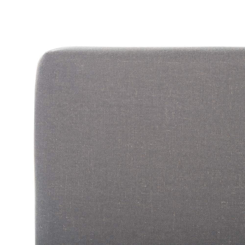 Gray Linen Tufted Upholstered Queen Platform Bed with Headboard