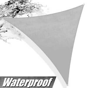 12 ft. x 12 ft. 220 GSM Waterproof Grey Triangle Sun Shade Waterproof Sail Screen Canopy, Outdoor Patio & Pergola Cover