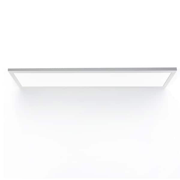 1 ft. x 4 ft. 4800 Lumens Slim Rectangle Matte White LED Flush Mount Ceiling Light, Dimmable Surface Mount Panel Light
