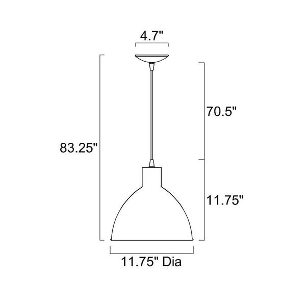 Edvivi 1-Light Matte Black and Brushed Nickel Pendant Light