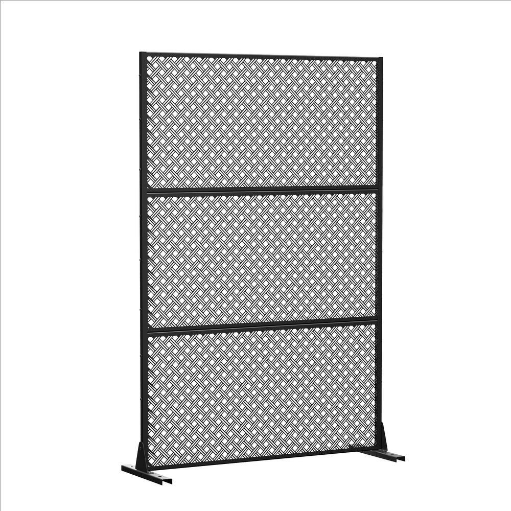 Dovelina Jason 72 in. Galvanized Steel Garden Fence Outdoor Privacy ...