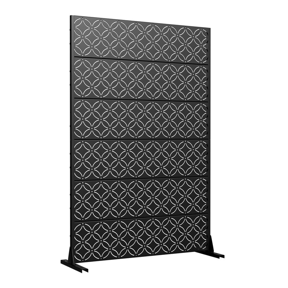 Outdoor Privacy Fence 47 in. L x 16 in. W x 72 in. H Black Galvanized Steel Garden Privacy Screen price history on PriceWatchPro
