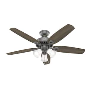 Builder 52 in. Indoor Matte Silver Ceiling Fan with Light Kit