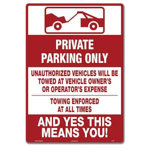 PRIVATE PARKING RESIDENTS ONLY All Weather Rigid PVC Sign
