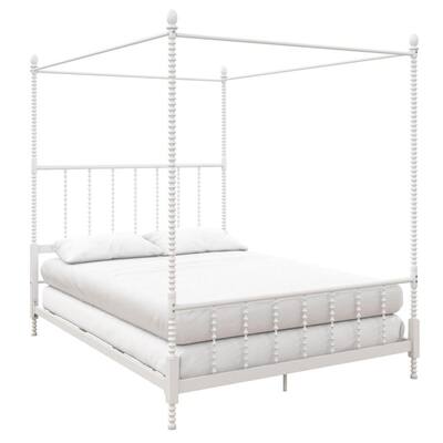 Dhp Emerson White Metal Canopy King, Iron Canopy Bed Frame King
