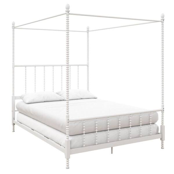 Dhp Emerson White Metal Canopy Full, White Full Size Canopy Bed Frame