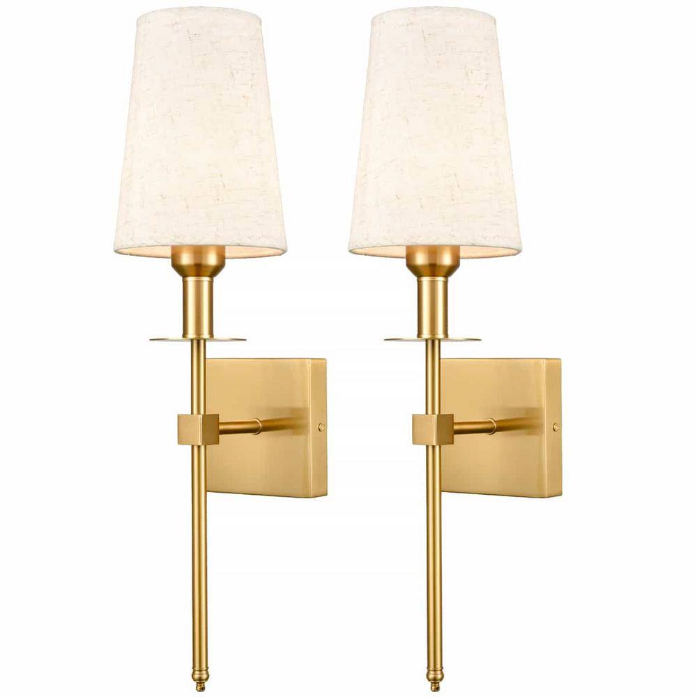 5.5 in. 2-Light Brass Modern Wall Sconce with Standard Shade price history on PriceWatchPro