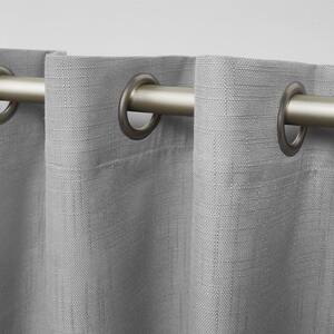 Bensen Grey Solid Blackout Grommet Top Curtain, 52 in. W x 96 in. L (Set of 2)