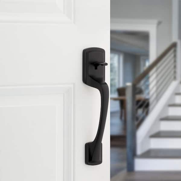 Electronic Keypad Deadbolt Lock With Door Knob Set - Touchscreen, Auto-Lock, Matte Black, Exterior Door