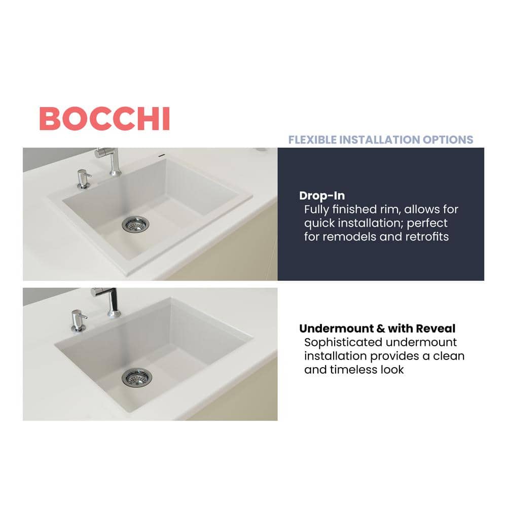 Milk White Granite Single Bowl Drop-In Kitchen Sink