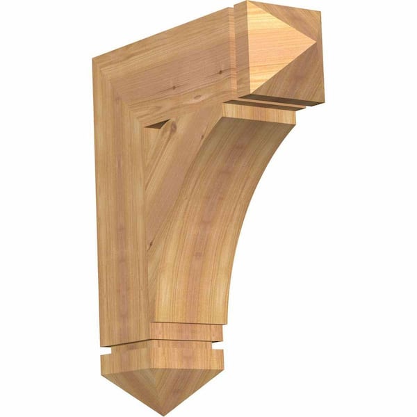 Ekena Millwork 5.5 in. x 24 in. x 20 in. Western Red Cedar Thorton Arts and Crafts Smooth Bracket