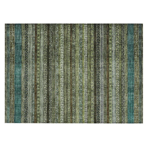 Chantille Machine Washable Indoor/Outdoor Abstract ACN2741 Green 2 ft. x 3 ft. Accent Rug