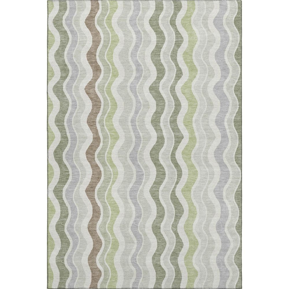 Mayfield Premium Machine Washable Abstract AMF2342 Aloe 3 ft. x 5 ft. Area Rug price history on PriceWatchPro