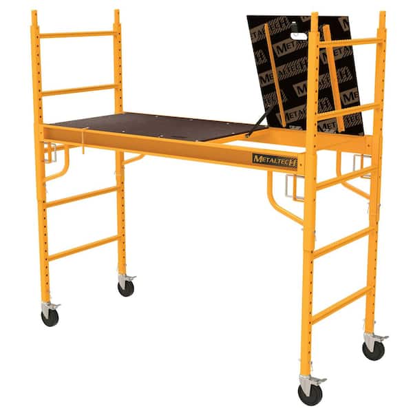 MetalTech Safeclimb Baker Style Scaffold Rolling Platform, 1100 lbs. Load Capacity, 6 ft. W x 6.25 ft. H x 2.5 ft. D, Steel