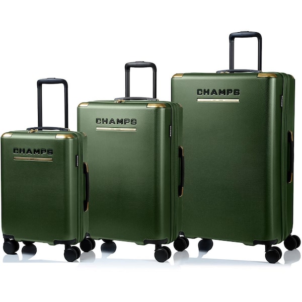 CHAMPS LUXE II 28 in.,24 in., 20 in. Green Hardside Luggage Set with Spinner Wheels (3-Piece)