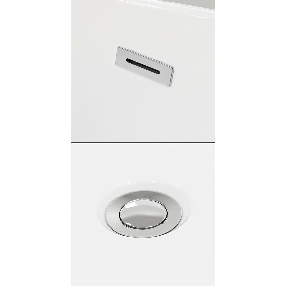 Melissa 60'' White Acrylic Freestanding Soaking Bathtub with Gold Faucet