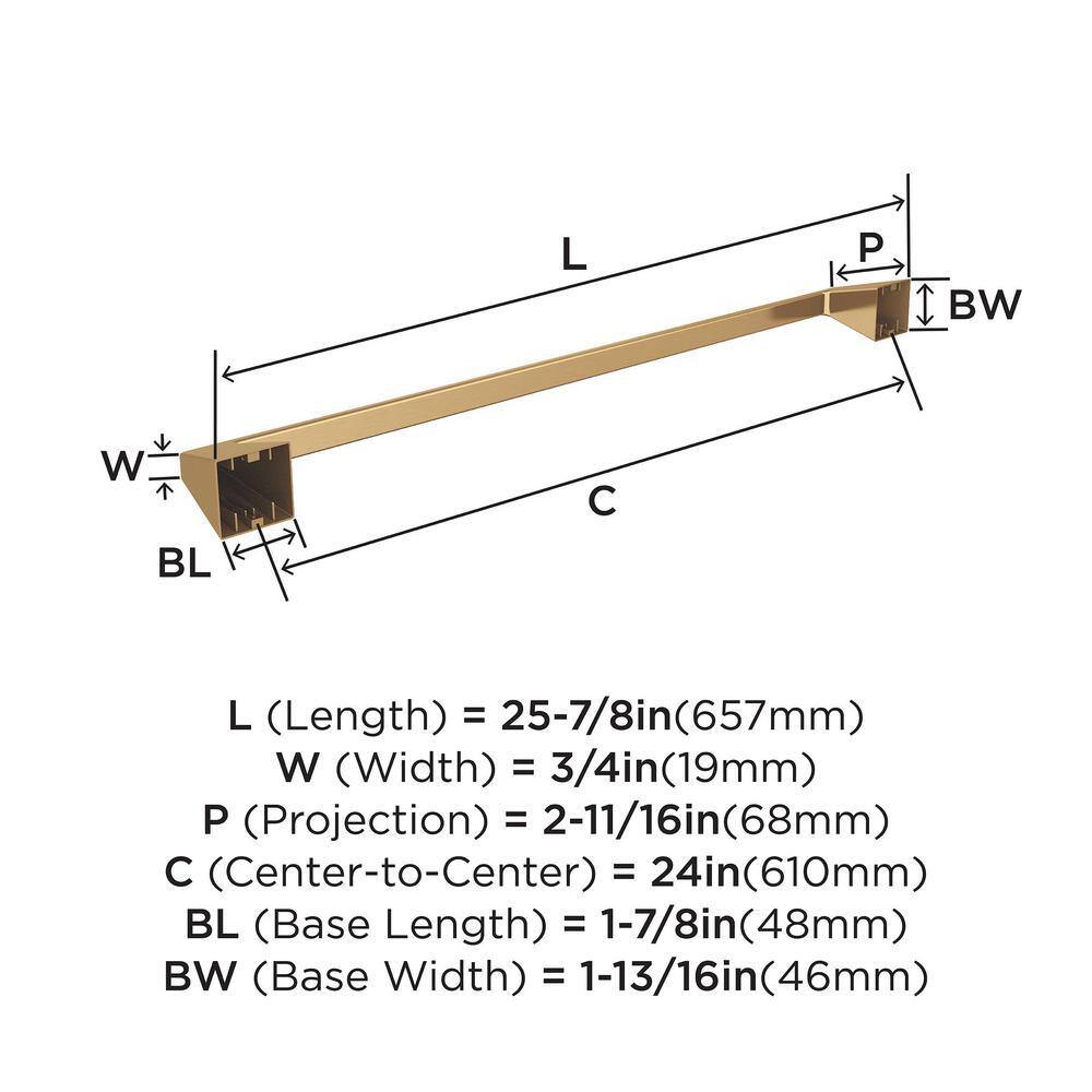 Champagne Bronze 24-Inch Wall Mounted Towel Bar
