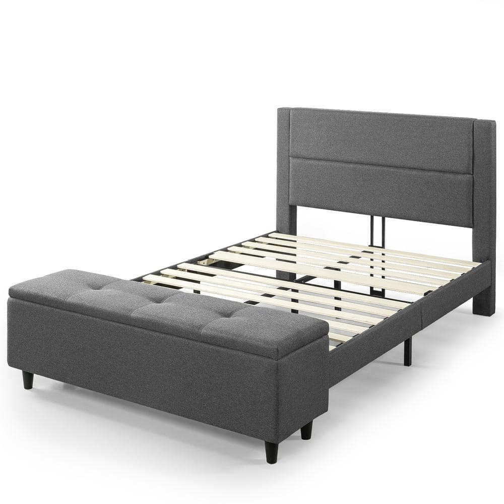 Zinus Wanda Platform King Bed With, King Bed With Bench Footboard