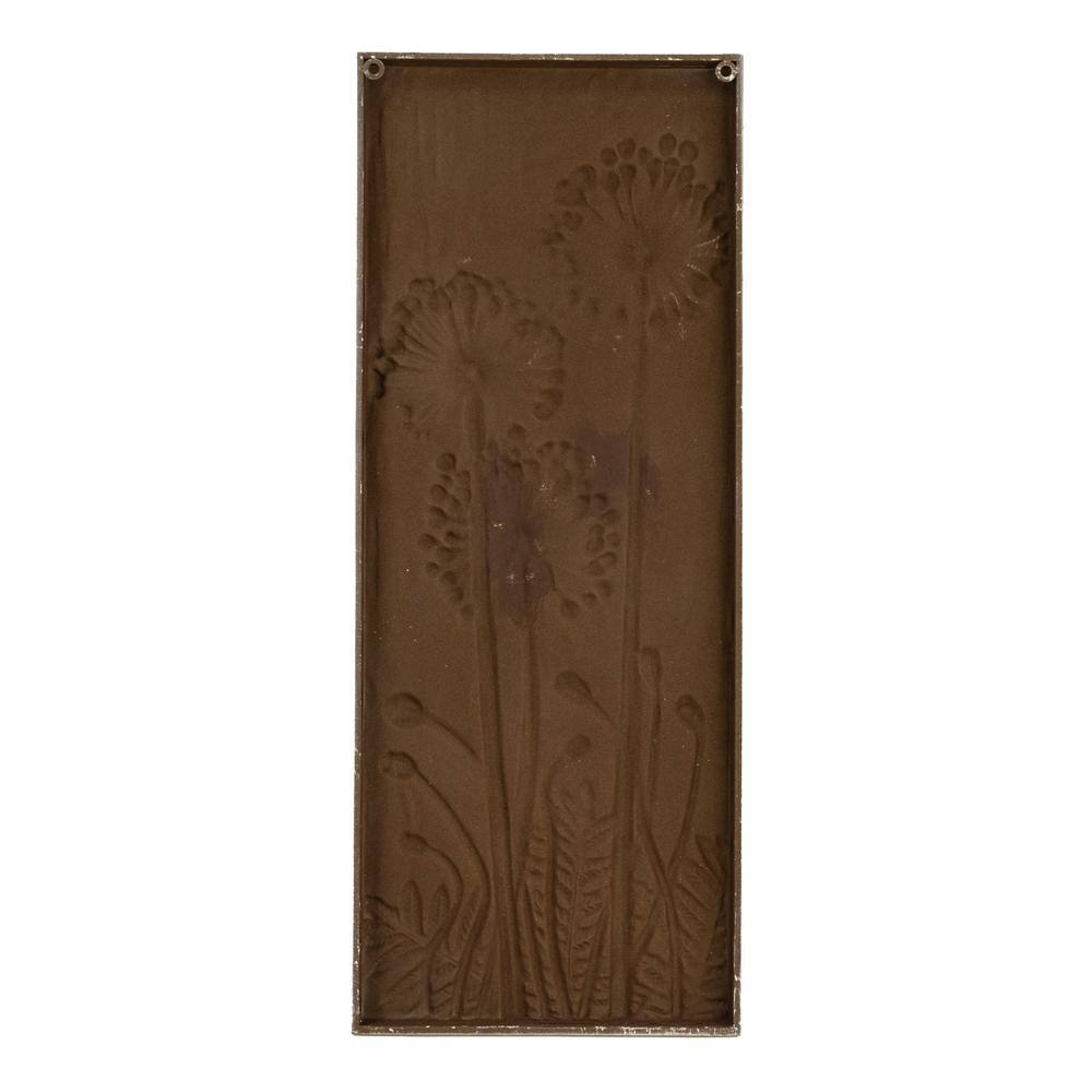 Aged White and Gold Floral Metal Wall Sculpture Set