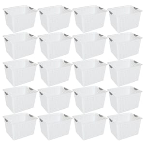 45 Qt. Deep Ultra Plastic Storage Bin Baskets with Handles in White (24-Pack)