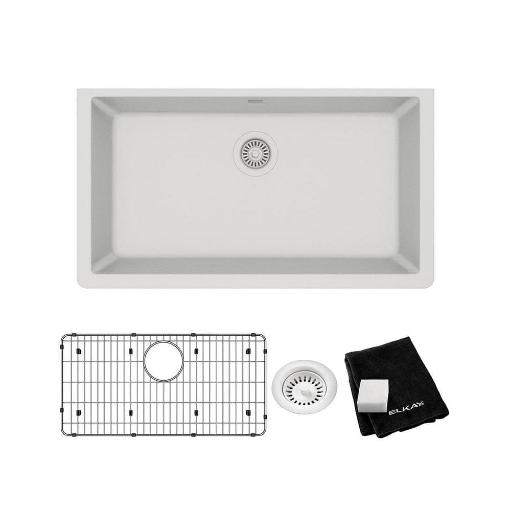 UPC 094902127880 product image for Quartz Classic  33in. Undermount 1 Bowl  White Granite/Quartz Composite Sink w/  | upcitemdb.com