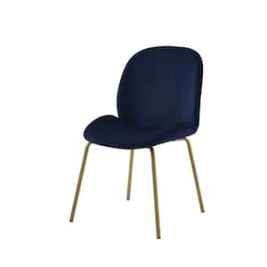 Luciano Navy Upholstered Velvet Armless Dining Chair Set of 2