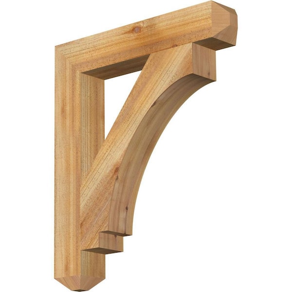 Ekena Millwork 4 in. x 28 in. x 24 in. Western Red Cedar Imperial Craftsman Rough Sawn Bracket